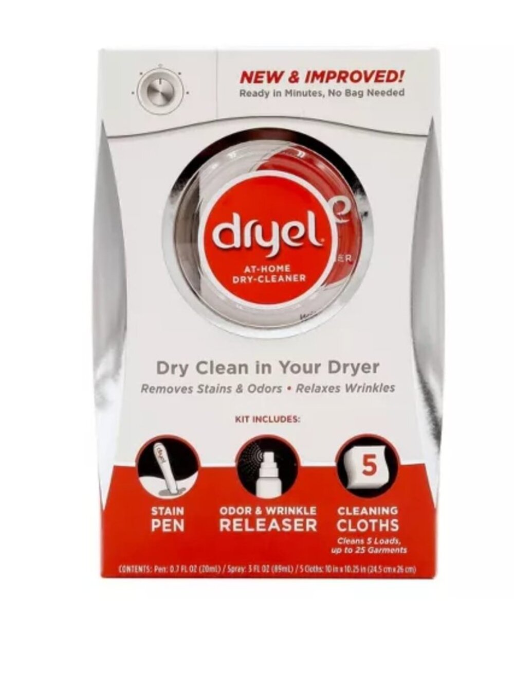 Dryel At-Home Dry Cleaner Kit - 5 Loads: Phosphate-Free, Clean Breeze Scent
